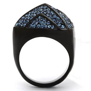 TK1005 - IP Black(Ion Plating) Stainless Steel Ring with Top Grade Crystal  in Montana