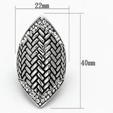 Load image into Gallery viewer, TK1009 - High polished (no plating) Stainless Steel Ring with Top Grade Crystal  in Clear