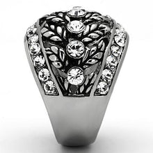 Load image into Gallery viewer, TK1015 - High polished (no plating) Stainless Steel Ring with Top Grade Crystal  in Clear