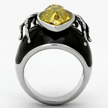 Load image into Gallery viewer, TK1019 - High polished (no plating) Stainless Steel Ring with AAA Grade CZ  in Topaz