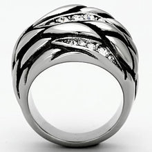 Load image into Gallery viewer, TK1020 - High polished (no plating) Stainless Steel Ring with Top Grade Crystal  in Clear