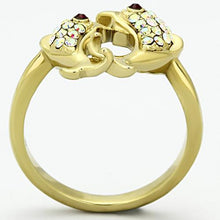 Load image into Gallery viewer, TK1023 - IP Gold(Ion Plating) Stainless Steel Ring with Top Grade Crystal  in Multi Color