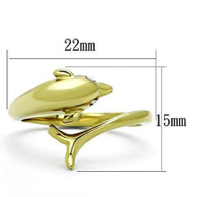 Load image into Gallery viewer, TK1027 - IP Gold(Ion Plating) Stainless Steel Ring with Top Grade Crystal  in Clear