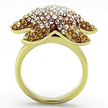 Load image into Gallery viewer, TK1034 - IP Gold(Ion Plating) Stainless Steel Ring with Top Grade Crystal  in Multi Color