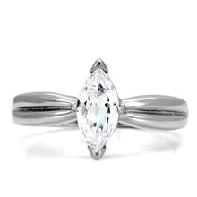 Load image into Gallery viewer, TK103 - High polished (no plating) Stainless Steel Ring with AAA Grade CZ  in Clear