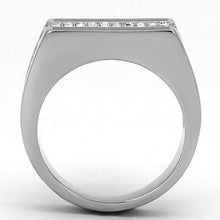 Load image into Gallery viewer, TK1048 - High polished (no plating) Stainless Steel Ring with Top Grade Crystal  in Clear