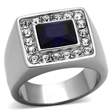 Load image into Gallery viewer, TK1051 - High polished (no plating) Stainless Steel Ring with Synthetic Synthetic Glass in Montana