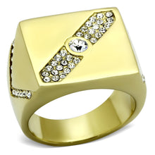 Load image into Gallery viewer, TK1066 - IP Gold(Ion Plating) Stainless Steel Ring with Top Grade Crystal  in Clear