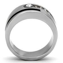 Load image into Gallery viewer, TK1067 - High polished (no plating) Stainless Steel Ring with Top Grade Crystal  in Clear