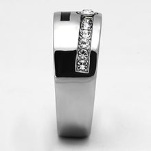 Load image into Gallery viewer, TK1067 - High polished (no plating) Stainless Steel Ring with Top Grade Crystal  in Clear
