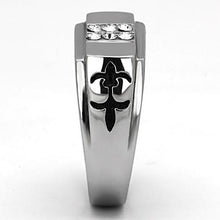 Load image into Gallery viewer, TK1071 - High polished (no plating) Stainless Steel Ring with Top Grade Crystal  in Clear