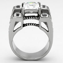 Load image into Gallery viewer, TK1072 - High polished (no plating) Stainless Steel Ring with AAA Grade CZ  in Clear
