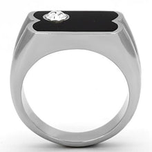Load image into Gallery viewer, TK1073 - High polished (no plating) Stainless Steel Ring with Top Grade Crystal  in Clear