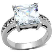 Load image into Gallery viewer, TK1081 - High polished (no plating) Stainless Steel Ring with AAA Grade CZ  in Clear