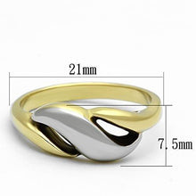 Load image into Gallery viewer, TK1089 - Two-Tone IP Gold (Ion Plating) Stainless Steel Ring with No Stone