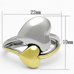TK1091 - Two-Tone IP Gold (Ion Plating) Stainless Steel Ring with No Stone