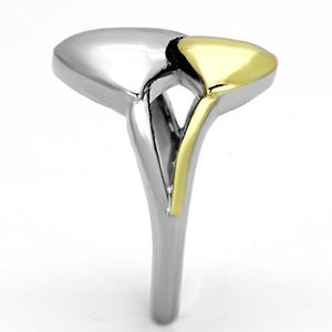 TK1091 - Two-Tone IP Gold (Ion Plating) Stainless Steel Ring with No Stone