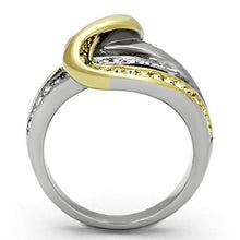 Load image into Gallery viewer, TK1094 - Two-Tone IP Gold (Ion Plating) Stainless Steel Ring with Top Grade Crystal  in Citrine Yellow