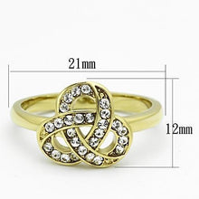Load image into Gallery viewer, TK1111 - IP Gold(Ion Plating) Stainless Steel Ring with Top Grade Crystal  in Clear