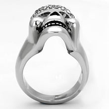 Load image into Gallery viewer, TK1116 - High polished (no plating) Stainless Steel Ring with Top Grade Crystal  in Black Diamond
