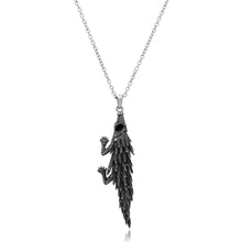 Load image into Gallery viewer, TK1124 - High polished (no plating) Stainless Steel Pendant with Top Grade Crystal  in Jet