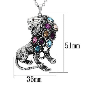 TK1125 - High polished (no plating) Stainless Steel Chain Pendant with Top Grade Crystal  in Multi Color