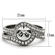 Load image into Gallery viewer, TK1155 - High polished (no plating) Stainless Steel Ring with Top Grade Crystal  in Clear