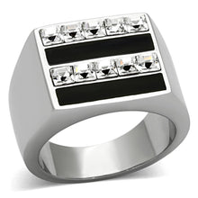 Load image into Gallery viewer, TK1177 - High polished (no plating) Stainless Steel Ring with Top Grade Crystal  in Clear
