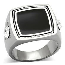 Load image into Gallery viewer, TK1182 - High polished (no plating) Stainless Steel Ring with Top Grade Crystal  in Clear