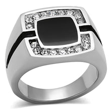 Load image into Gallery viewer, TK1183 - High polished (no plating) Stainless Steel Ring with Top Grade Crystal  in Clear