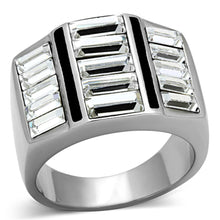 Load image into Gallery viewer, TK1185 - High polished (no plating) Stainless Steel Ring with Top Grade Crystal  in Clear