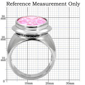 TK118 - High polished (no plating) Stainless Steel Ring with AAA Grade CZ  in Rose