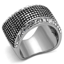 Load image into Gallery viewer, TK1198 - High polished (no plating) Stainless Steel Ring with Top Grade Crystal  in Clear