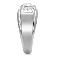 Load image into Gallery viewer, TK119 - High polished (no plating) Stainless Steel Ring with Top Grade Crystal  in Clear