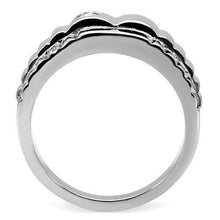 Load image into Gallery viewer, TK120 - High polished (no plating) Stainless Steel Ring with AAA Grade CZ  in Clear
