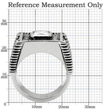 Load image into Gallery viewer, TK123 - High polished (no plating) Stainless Steel Ring with AAA Grade CZ  in Clear