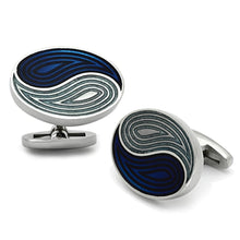 Load image into Gallery viewer, TK1240 - High polished (no plating) Stainless Steel Cufflink with Epoxy  in Multi Color