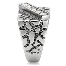 Load image into Gallery viewer, TK124 - High polished (no plating) Stainless Steel Ring with AAA Grade CZ  in Clear