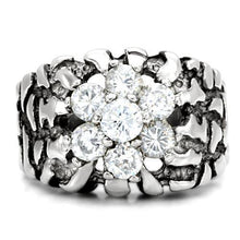 Load image into Gallery viewer, TK125 - High polished (no plating) Stainless Steel Ring with AAA Grade CZ  in Clear