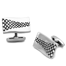 Load image into Gallery viewer, TK1260 - High polished (no plating) Stainless Steel Cufflink with Epoxy  in Jet