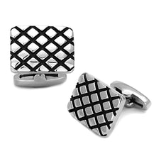Load image into Gallery viewer, TK1266 - High polished (no plating) Stainless Steel Cufflink with Epoxy  in Jet