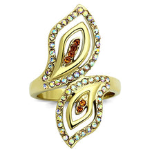 Load image into Gallery viewer, TK1289 - IP Gold(Ion Plating) Stainless Steel Ring with Top Grade Crystal  in Multi Color