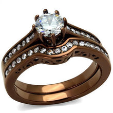 Load image into Gallery viewer, TK1330LC - IP Coffee light Stainless Steel Ring with AAA Grade CZ  in Clear