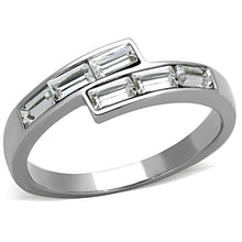 Load image into Gallery viewer, TK1335 - High polished (no plating) Stainless Steel Ring with Top Grade Crystal  in Clear