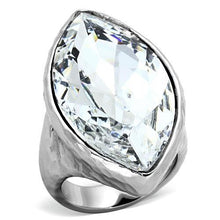 Load image into Gallery viewer, TK1368 - IP rhodium (PVD) Stainless Steel Ring with Top Grade Crystal  in Clear