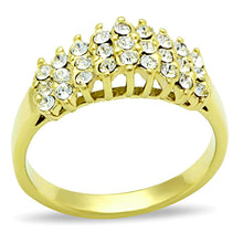Load image into Gallery viewer, TK1384 - IP Gold(Ion Plating) Stainless Steel Ring with Top Grade Crystal  in Clear
