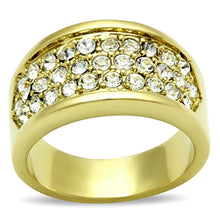 Load image into Gallery viewer, TK1385 - IP Gold(Ion Plating) Stainless Steel Ring with Top Grade Crystal  in Clear