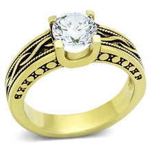 Load image into Gallery viewer, TK1410 - IP Gold(Ion Plating) Stainless Steel Ring with AAA Grade CZ  in Clear