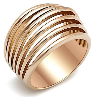TK1414 - IP Rose Gold(Ion Plating) Stainless Steel Ring with No Stone