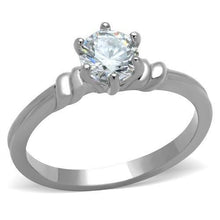 Load image into Gallery viewer, TK1431 - High polished (no plating) Stainless Steel Ring with AAA Grade CZ  in Clear